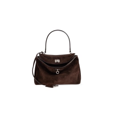 BALENCIAGA WOMEN'S RODEO HANDBAG SMALL IN LIGHT ESPRESSO 7897792AA3D1000 (28.9*20*9.9cm)